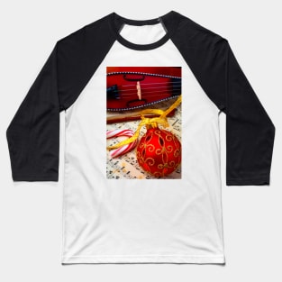 Red Christmas Ornament And Pocket Violin Baseball T-Shirt